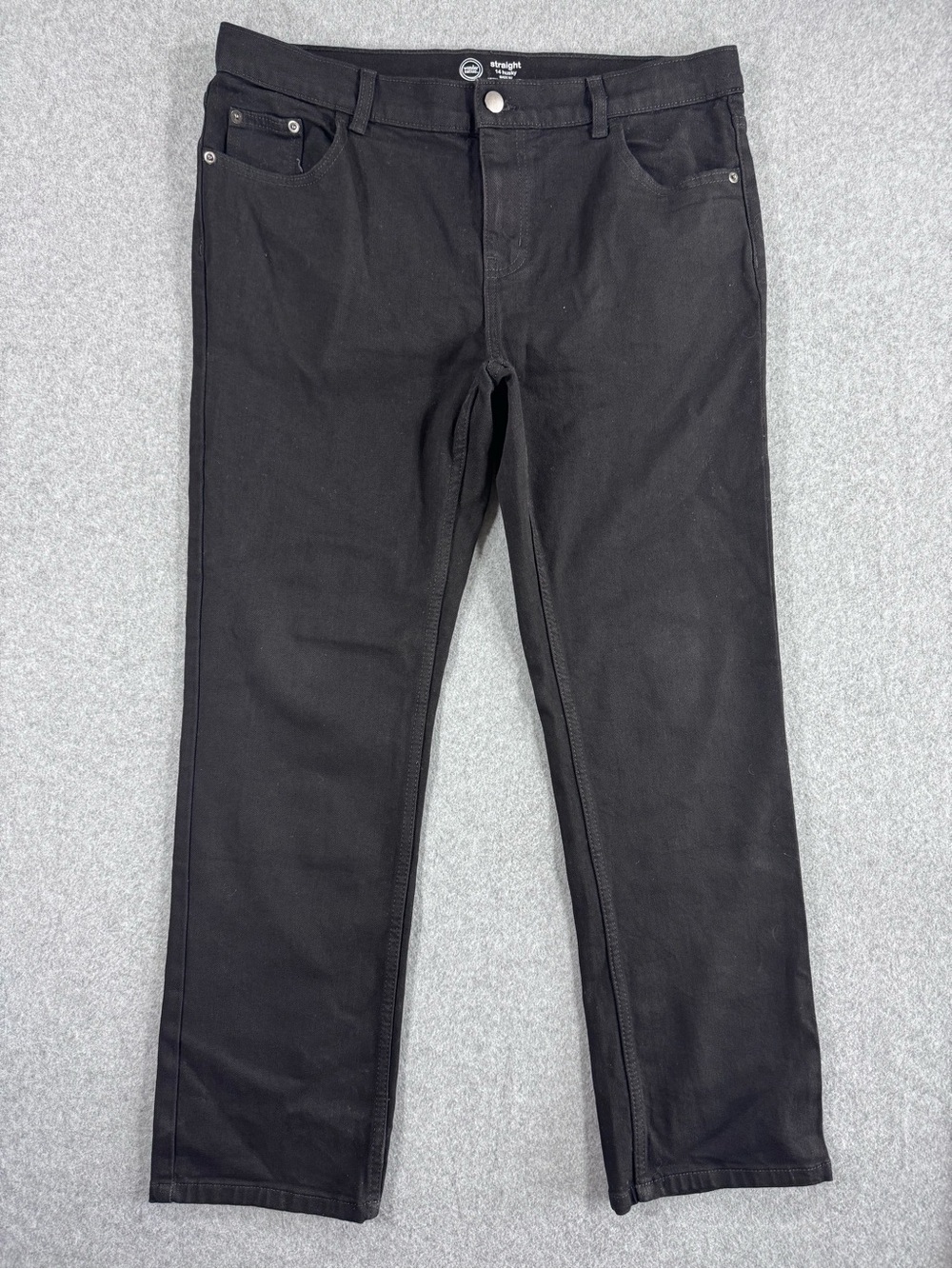 Wonder Nation Black Boys Husky 14 Straight Jeans